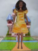 Roupa para Barbie: Vestido Amarelo